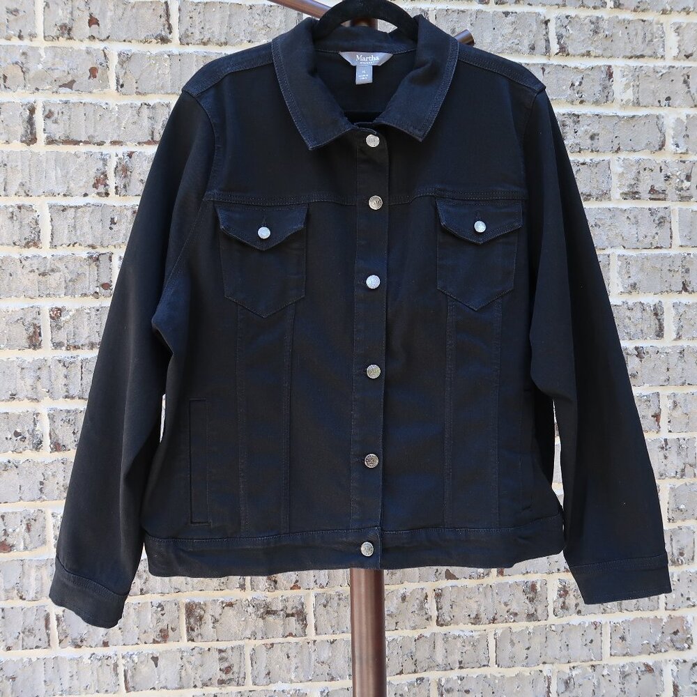 Martha Stewart Cotton Blend Black Jacket XL